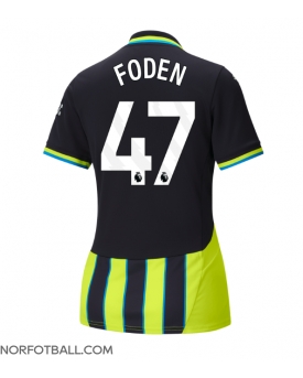 Billige Fotballdrakt Manchester City Phil Foden #47 Replika Bortedrakt Dame 2024-25 Kortermet